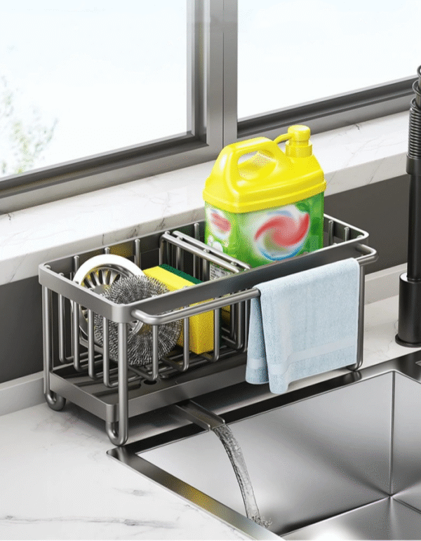 Slanted drain storage rack with rod - Image 6