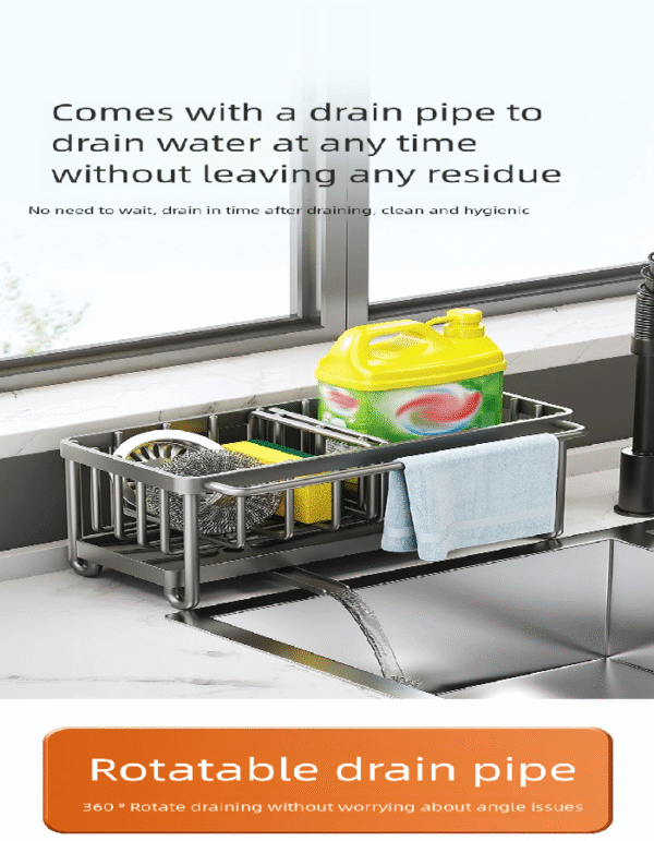 Slanted drain storage rack with rod - Image 4