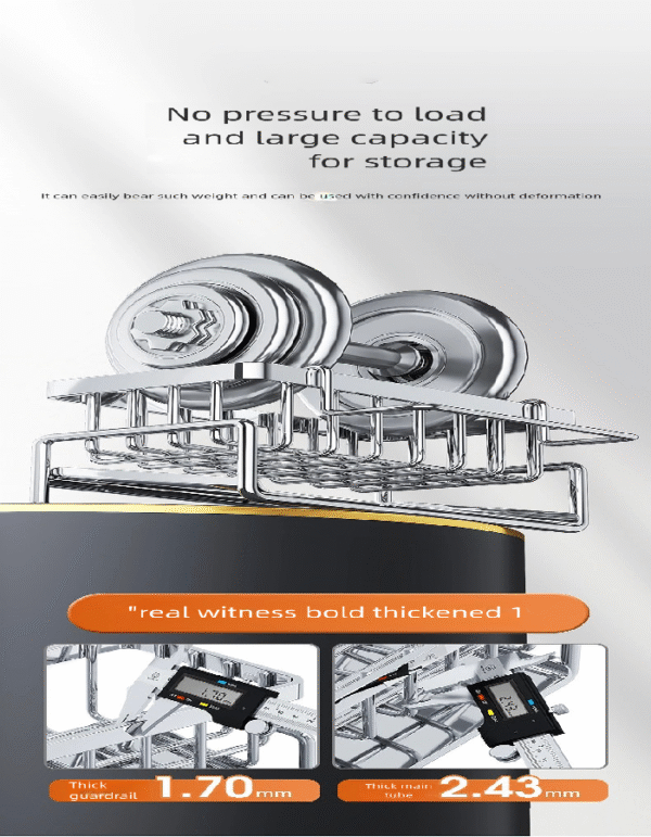 Slanted drain storage rack with rod - Image 5