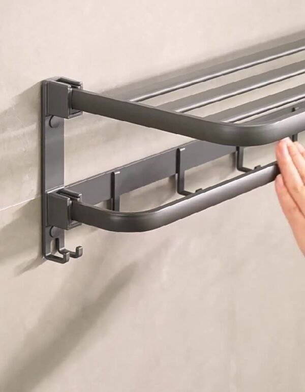 Space aluminum gun gray towel rack -5-piece set (Excellent quality) - Image 6