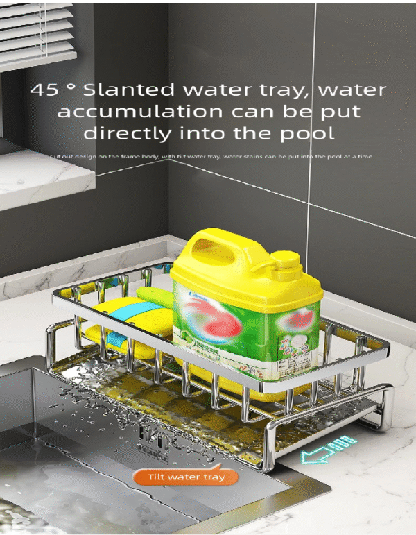 Slanted drain storage rack with rod - Image 7