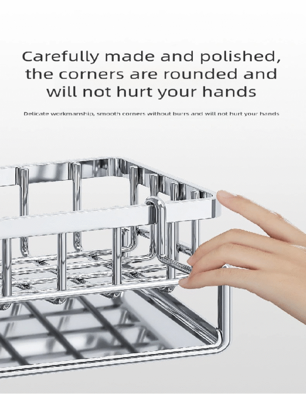 Slanted drain storage rack with rod - Image 9
