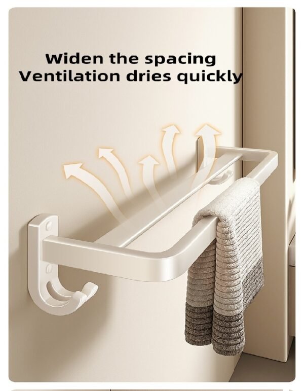 Space aluminum towel rack - five piece set (Excellent quality) - Image 3
