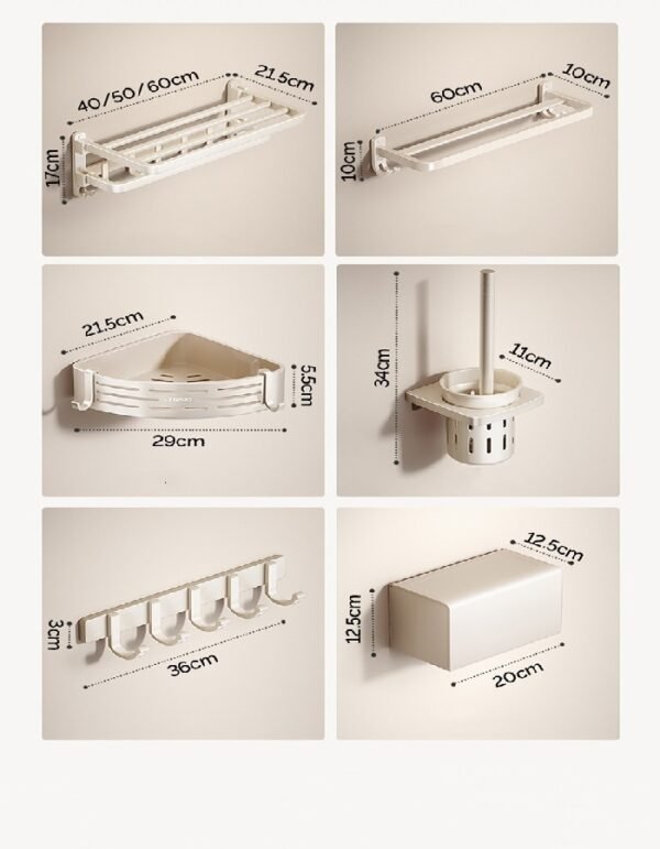 Space aluminum towel rack - five piece set (Excellent quality) - Image 7