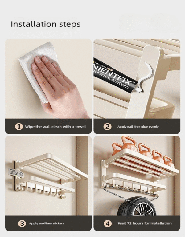 Space aluminum towel rack - five piece set (Excellent quality) - Image 8