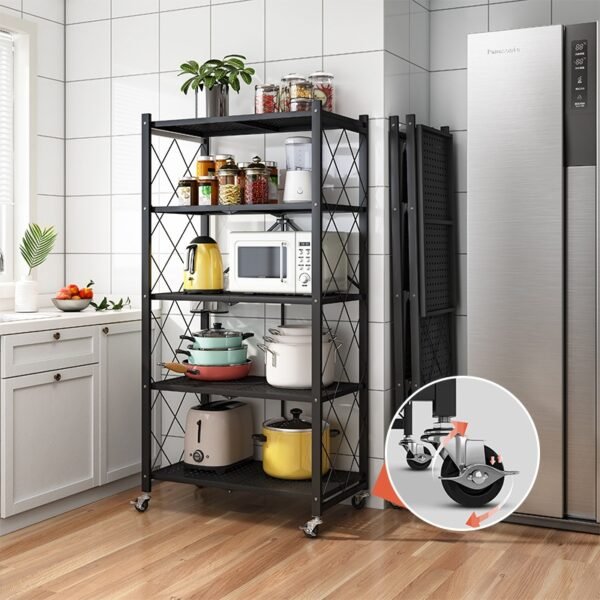 Foldable storage rack - four layers