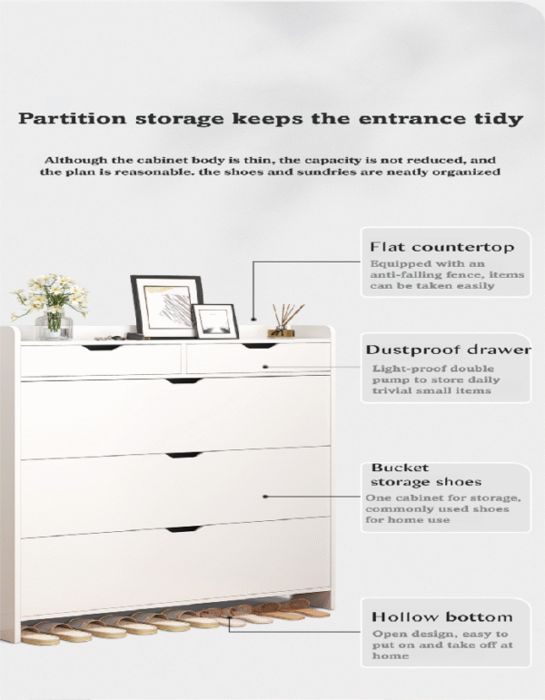 Tipping bucket shoe cabinet (with drawers) - Image 3