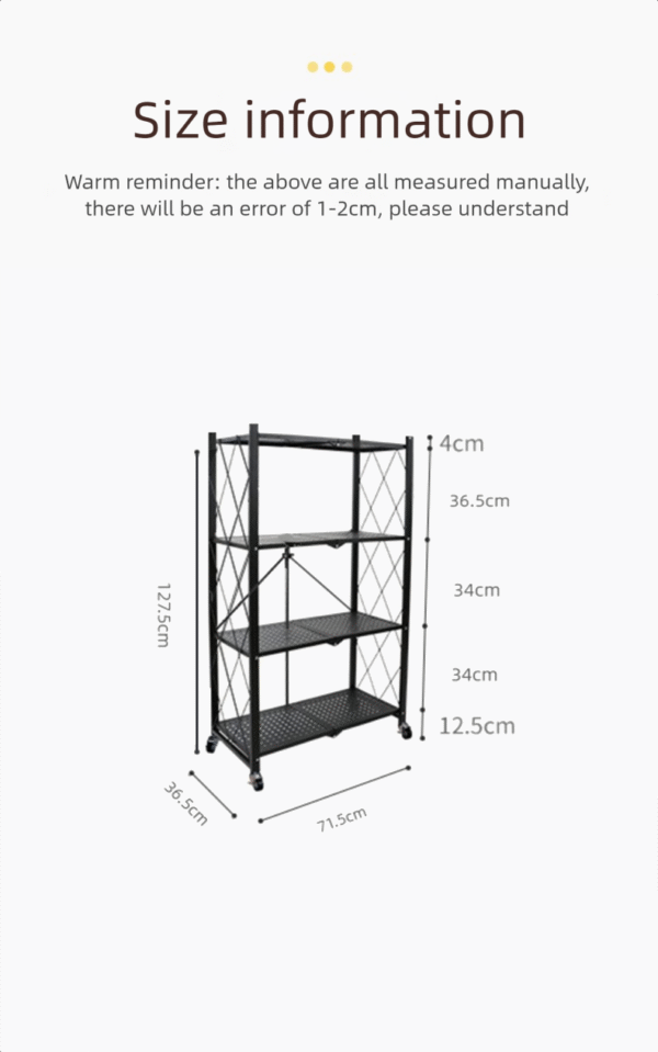 Foldable storage rack - four layers - Image 4